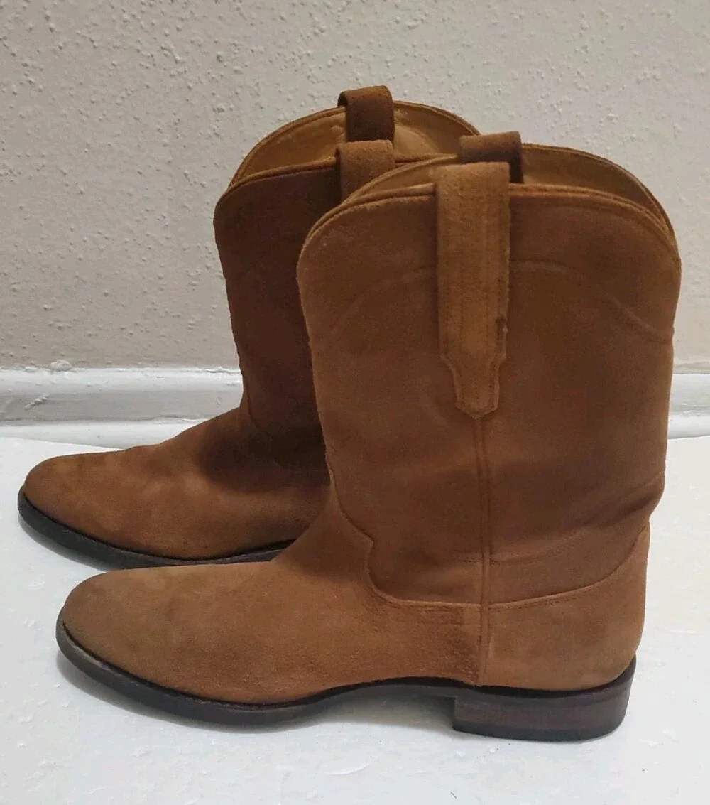Tecovas The Shane Suede Roper Boots Mens Size 13 D Honey Brown Suede Western